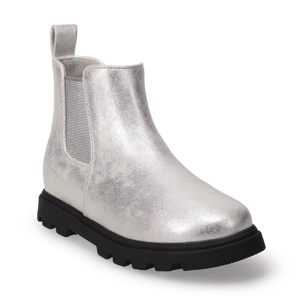 Girls Silver Sonoma Goods For Life Rovie Kids' Chelsea Boots- size 2